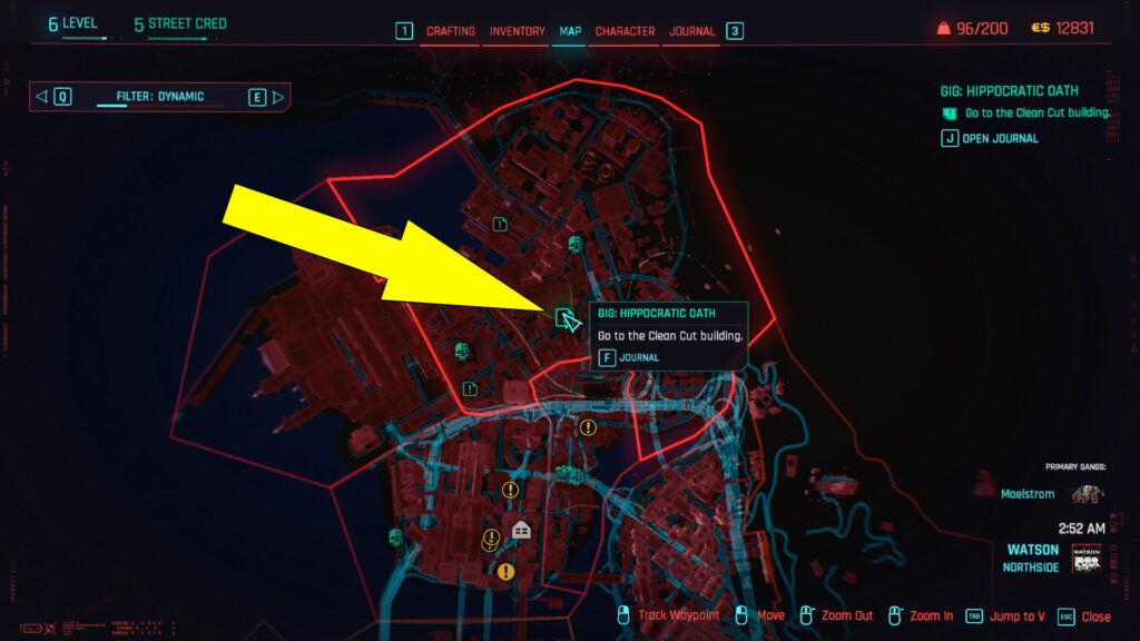 Starting Location of the Hippocratic Oath Gig in Cyberpunk 2077