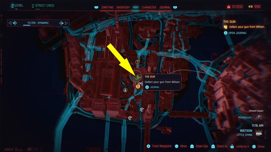 Cyberpunk 2077 The Gun Side Job becomes available after The Rescue Main Job