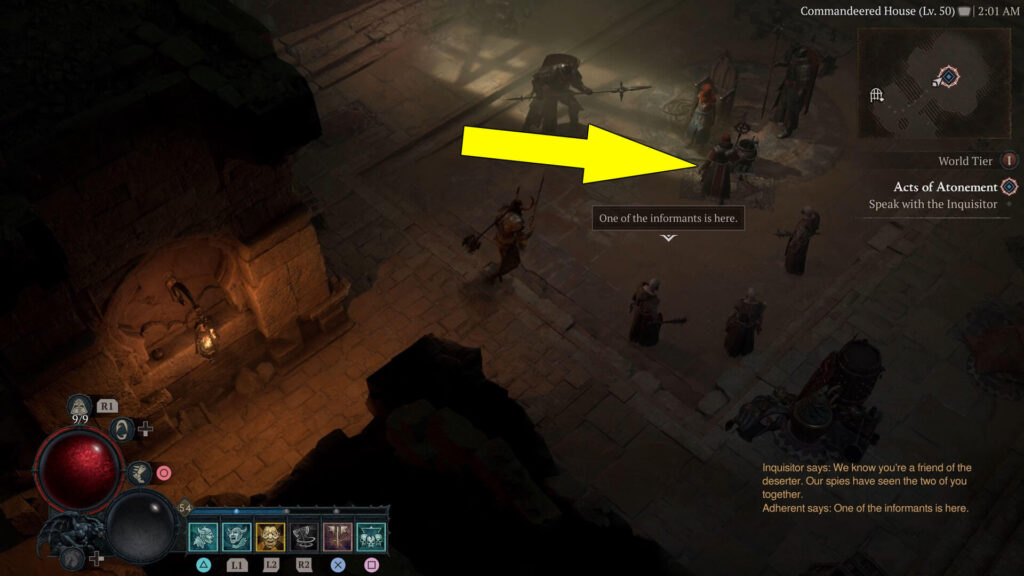 Talk to the inquisitor in the Commandeered House