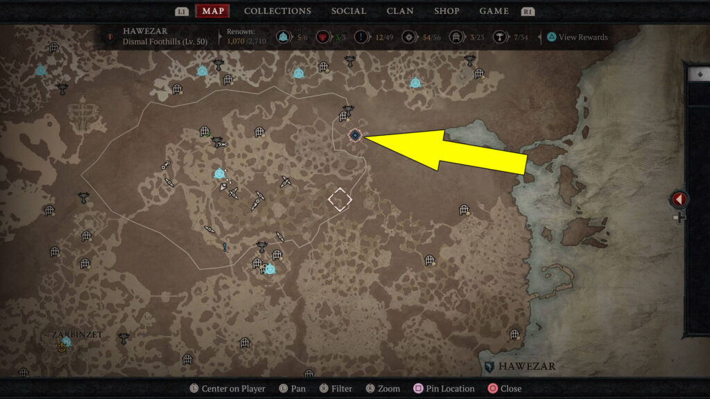Eriman's Pyre location map