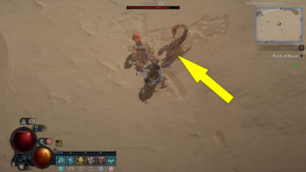 Slay scorpions to obtain Venom Glands