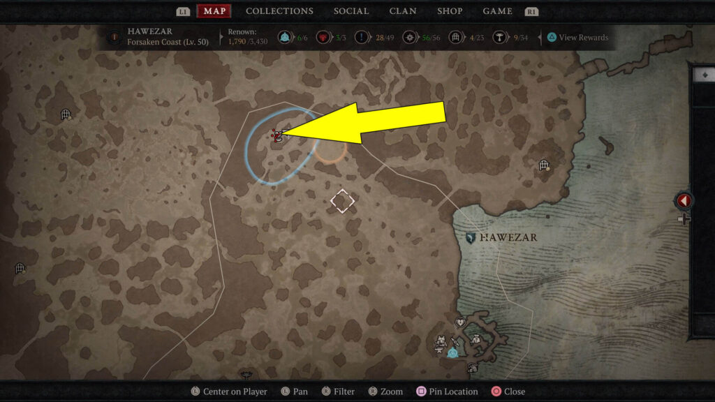 The Bandit Camp is located on the north side of the Forsaken Coast area