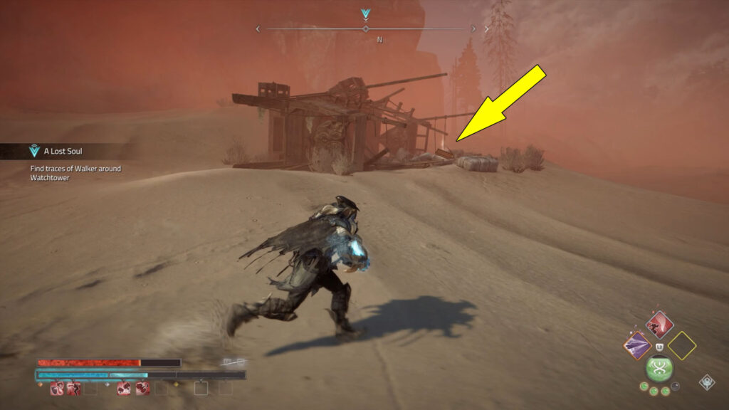Pick up the Golden Journal near the broken cart