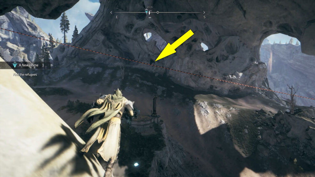The refugees are inside a cave southeast of the Scout Outpost Anvil