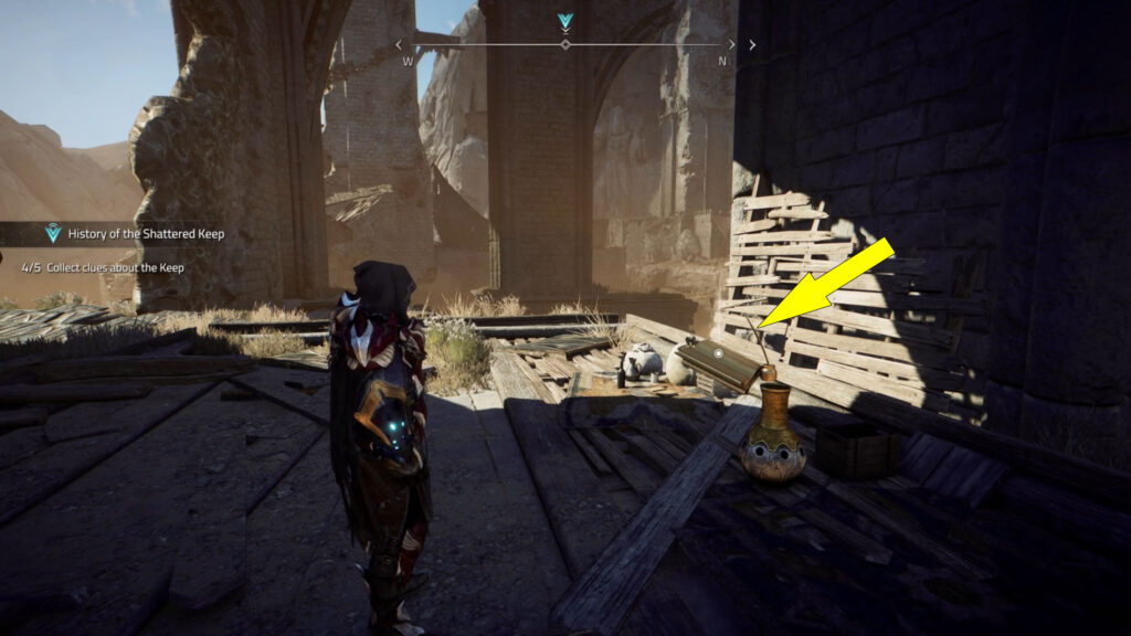 The fifth clue about the keep is behind a tower.