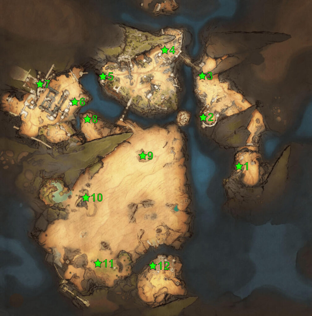 Atlas Fallen Caladrias Forbidden Lands Anvils locations map