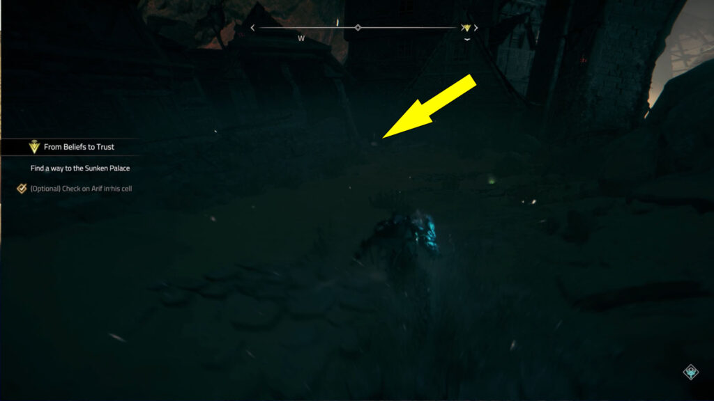 Look for the second emblem behind some demolished houses