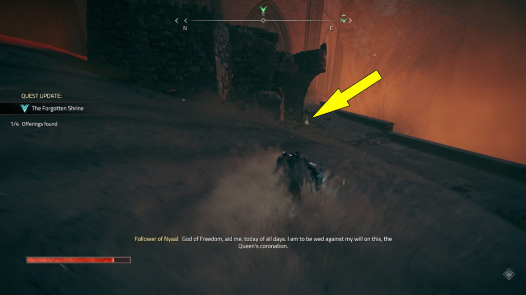 The last Knight Emblem is at the base of a ruin near the coliseum.