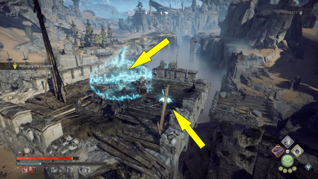 The third Unearth Shard is on top of a tower near a Sealing Totem