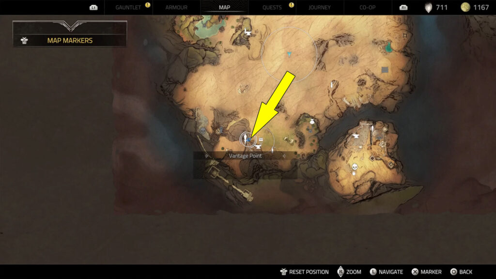 Atlas Fallen Near a Watchtower Treasure Chest is found on the southern side of the map.