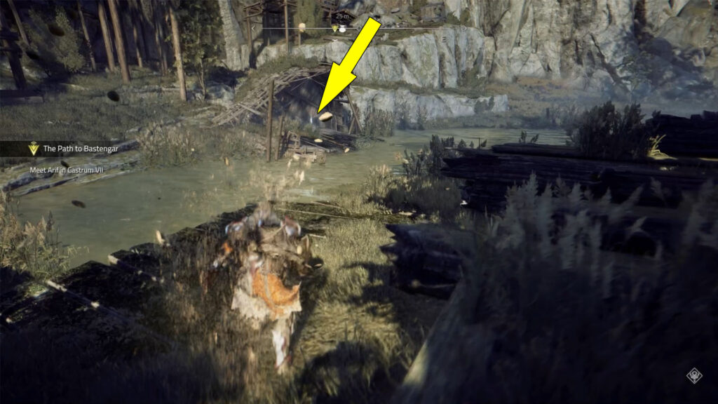The first Atlas Fallen Near a Watchtower Treasure Map piece is obtained by completing the Wildlife Habitat activity in Moose Pond area 