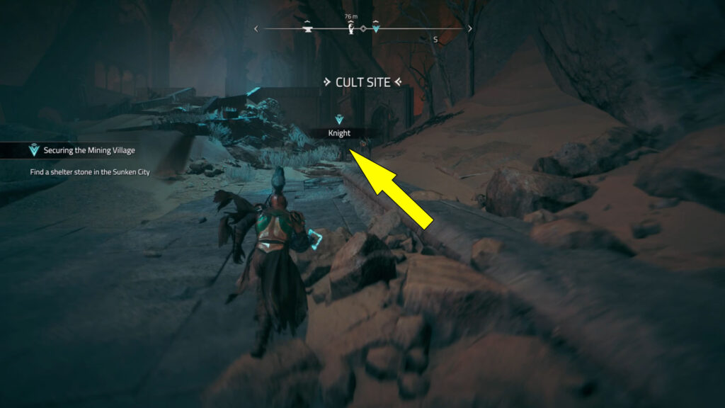 Talk to the Knight in the Cult Site