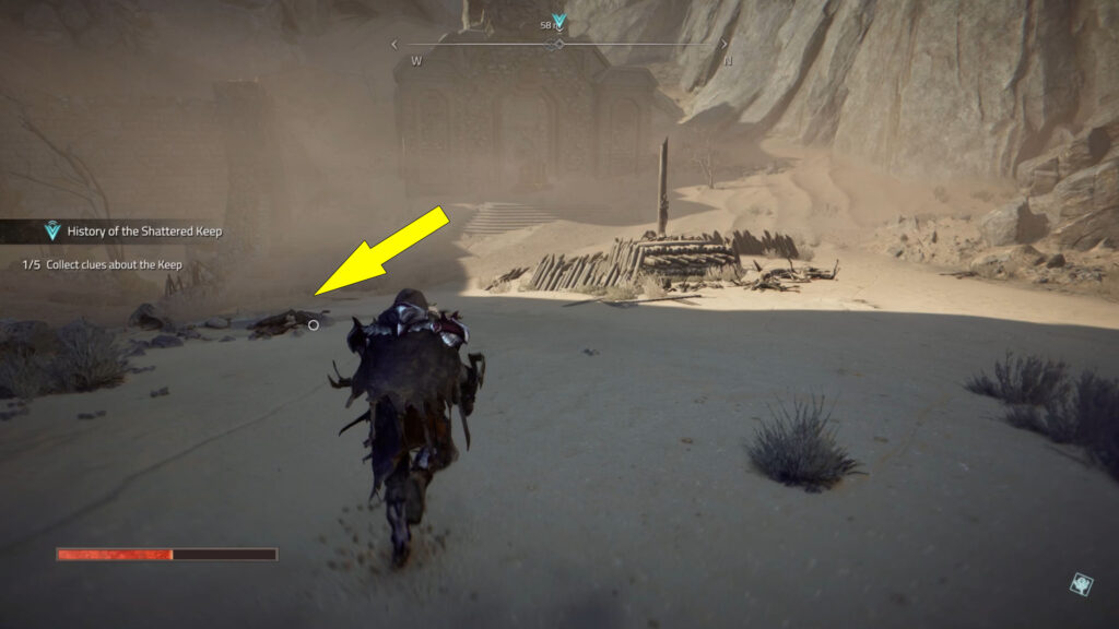 The second Shattered Keep Clue is on a corpse.