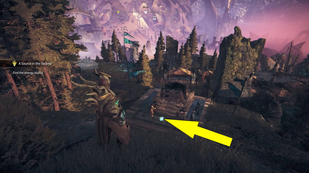 Lore Item #1 (My Sister) is found in front of a pile of wood