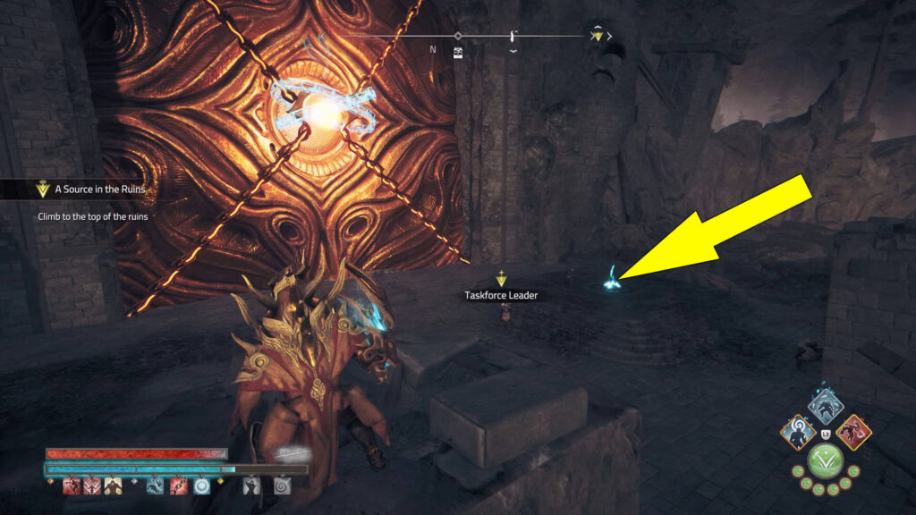 Sealing Totem #4 is found in front of a large gate