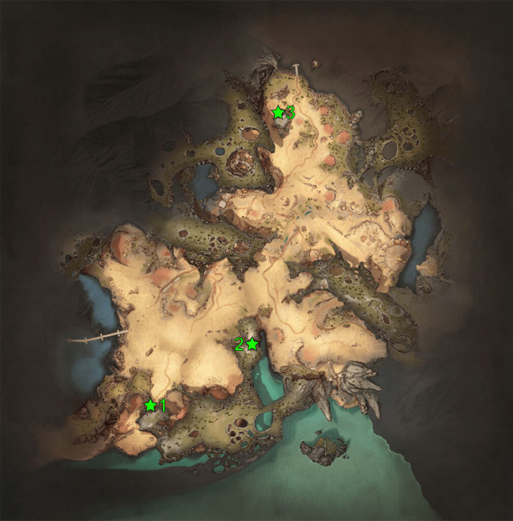 Atlas Fallen The Wildlands Watchtowers locations map