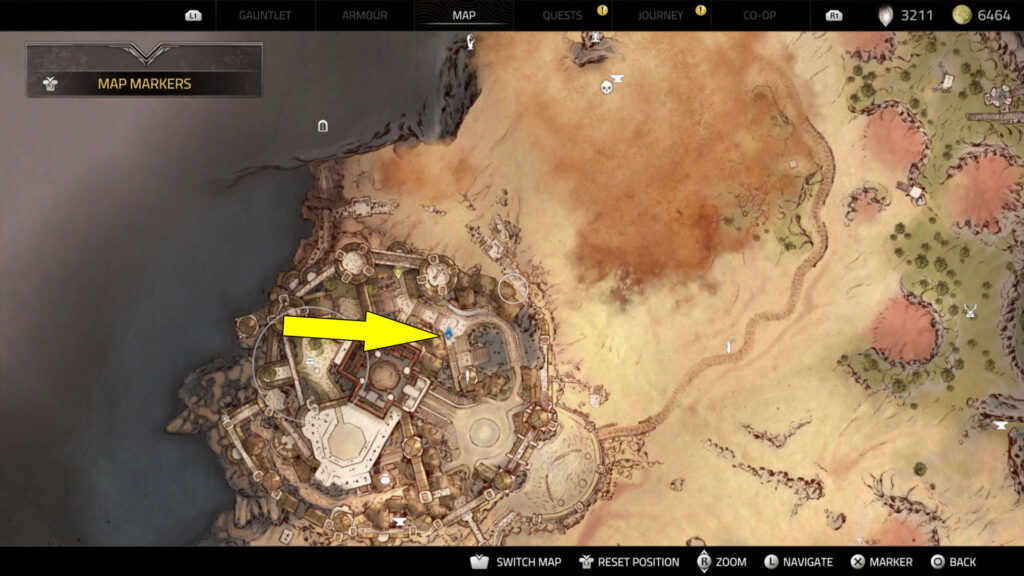 Find Lady Catherine in the Upper City plaza to start the Atlas Fallen True Freedom Errand.
