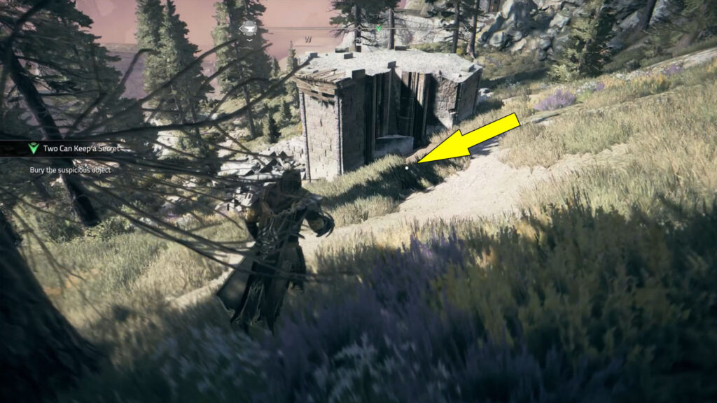 Bury the Suspicious Object near the ruin.