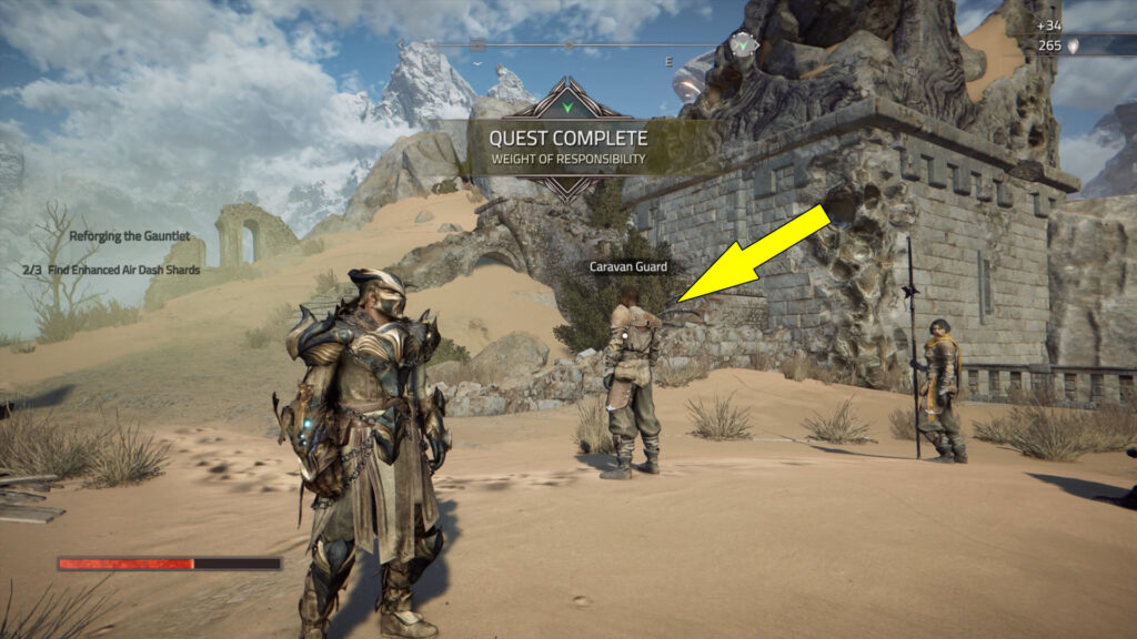 Talk to the Caravan Guard to complete the quest.