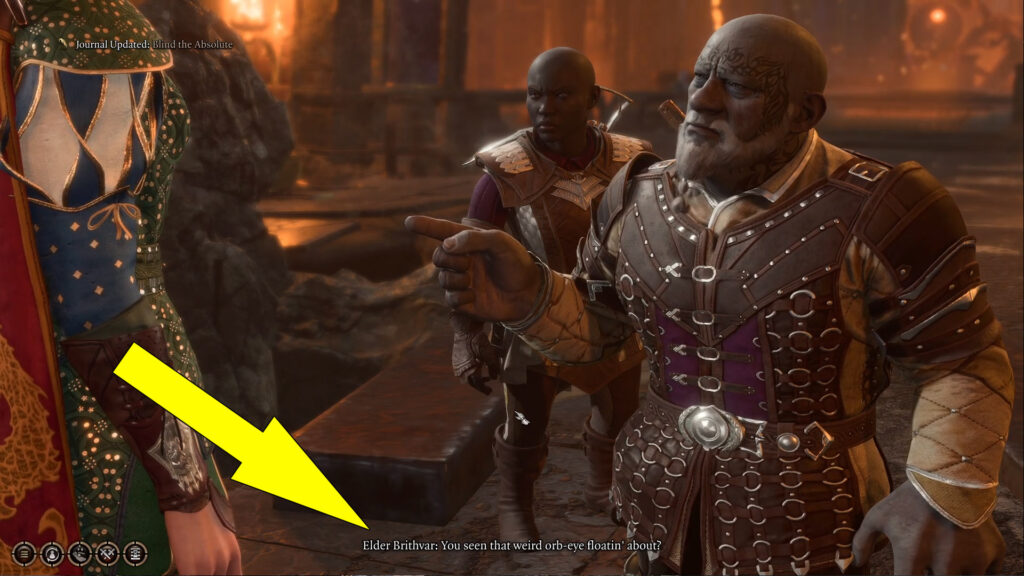 To begin the Blind the Absolute quest, speak with Elder Brithvar and agree to help him and his rebels to double-cross Nere.