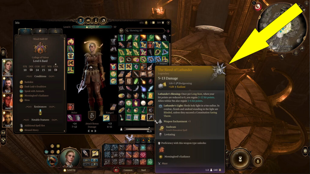 baldurs gate 3 blood of lathander secret chamber legendary mace - GameClubz
