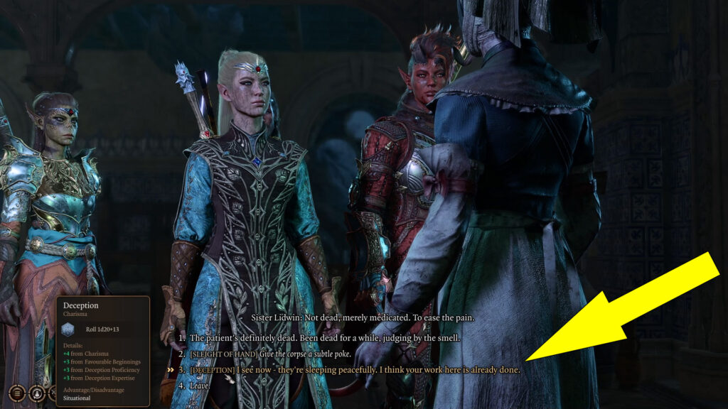 Sister Lidwin Dialogue Choices