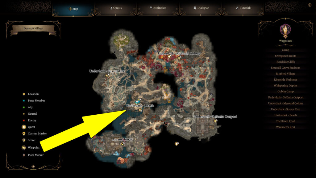 In order to begin the Find the Missing Boots quest, speak with Gekh Coal near the Underdark Beach waypoint.