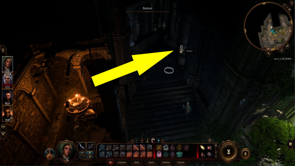 Press the button to the northwest of the statue to open a secret room to Withers sarcophagus.