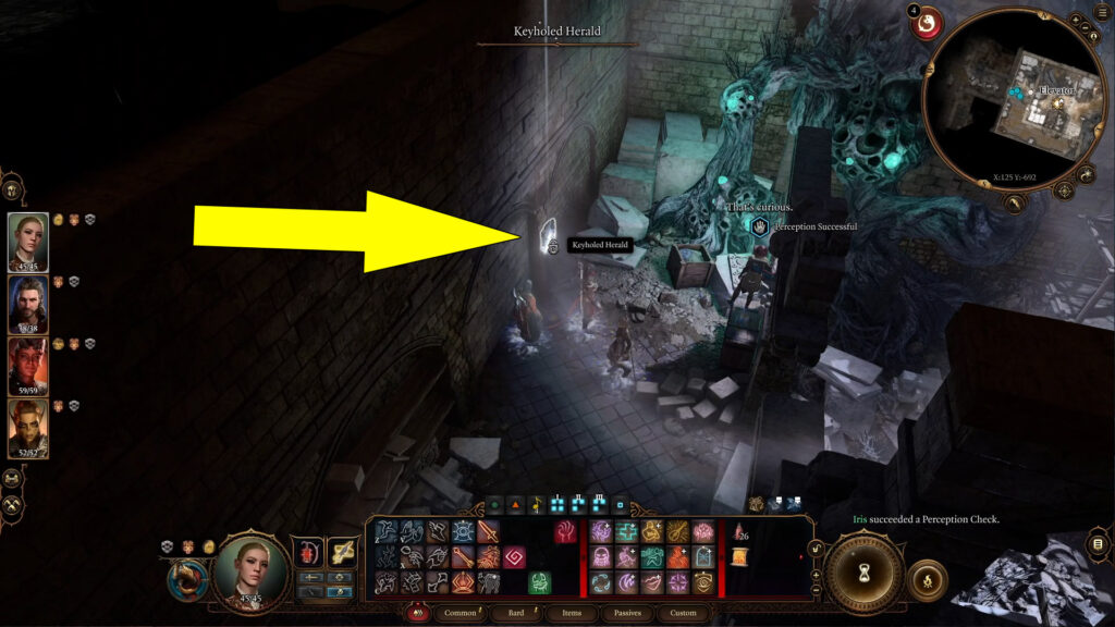 You can open the Keyholed Herald by lock picking or using the Tower-Shaped Key.