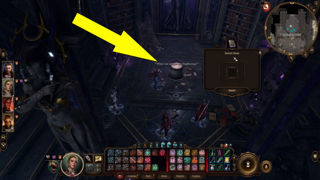 baldurs gate 3 silent library riddle of the night puzzle - GameClubz