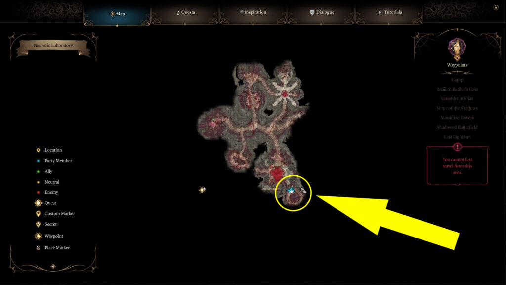 The BG3 Brain Puzzle is in the Mind Flayer Colony map in the Necrotic Laboratory area.