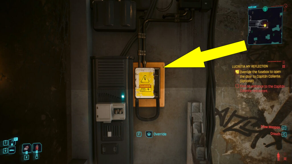 To unlock the Capitan Caliente entrance, you must override the fusebox.