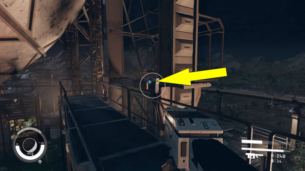 Filburn Automated Farming Computer is found up some stairs in a structure outside Akila City