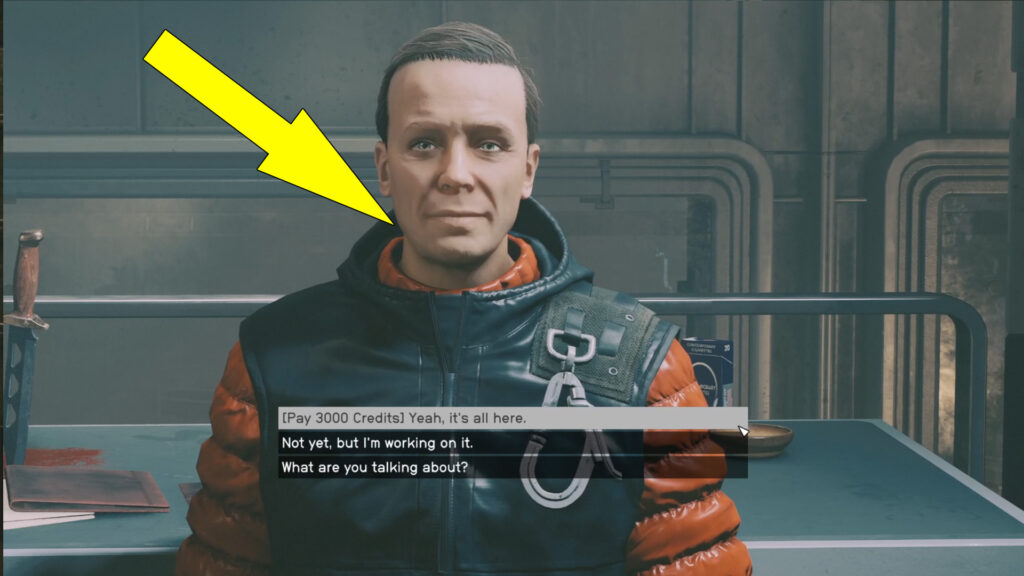 Whether you decide to pay the debt for him or you've persuaded him to give you the money he owes, return to Adler Kemp and give him the 3,000 Credits.