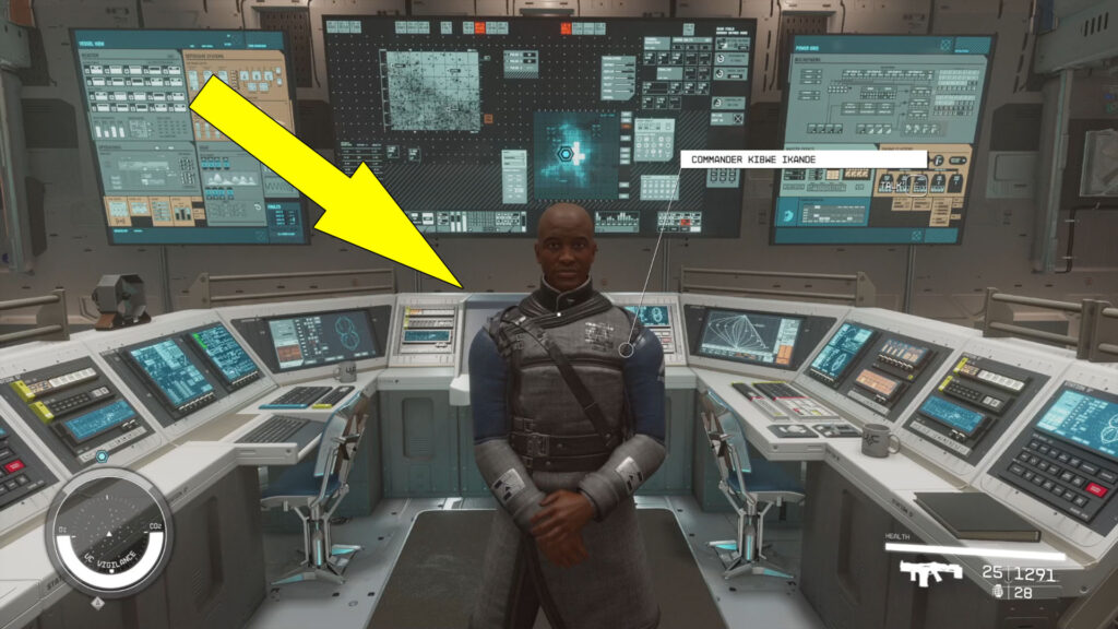 You will find Commander Ikande in the middle of the room, eagerly anticipating your arrival.