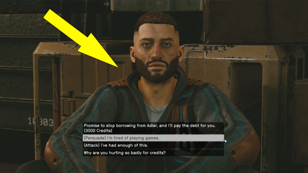 When Karl claims that he cannot pay, you will be presented with three options to choose from.