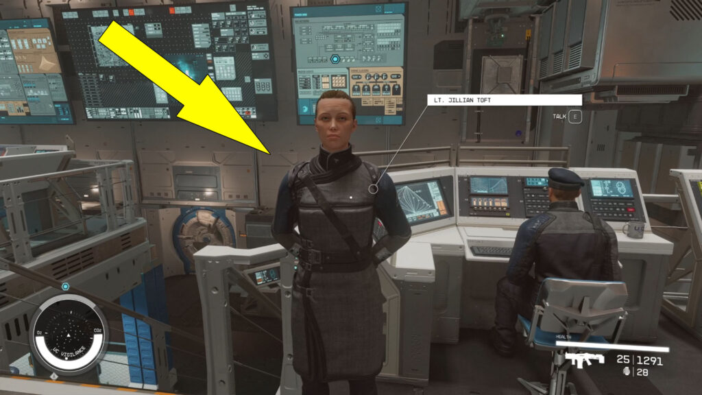 After Commander Ikande outlines the parameters of the mission, he will ask you to speak to his second-in-command, Lieutenant Jillian Toft.
