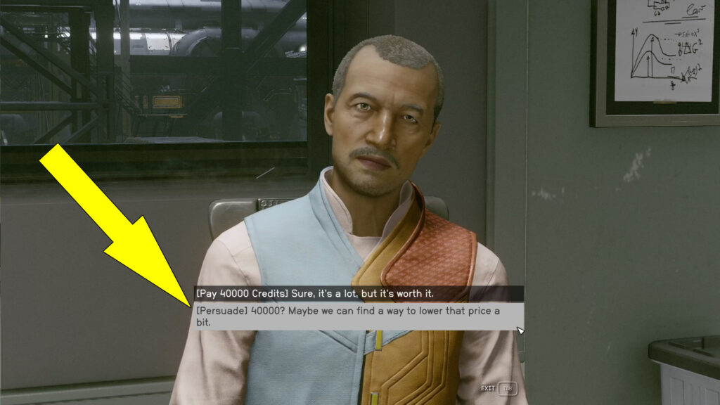 Persuade Bennu St. James to lower the price for the Grav Drive.