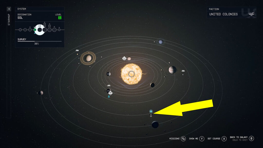 The stolen ship is found near Umbriel, one of Uranus' moons in the Sol system
