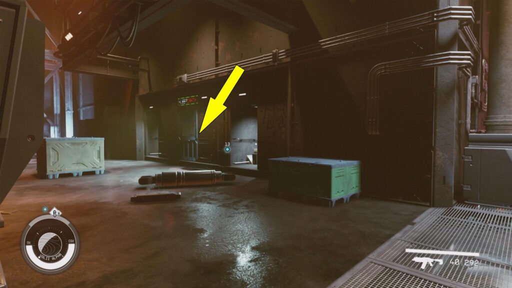 Starfield Sleepcrate C-153 is in the back of the building.
