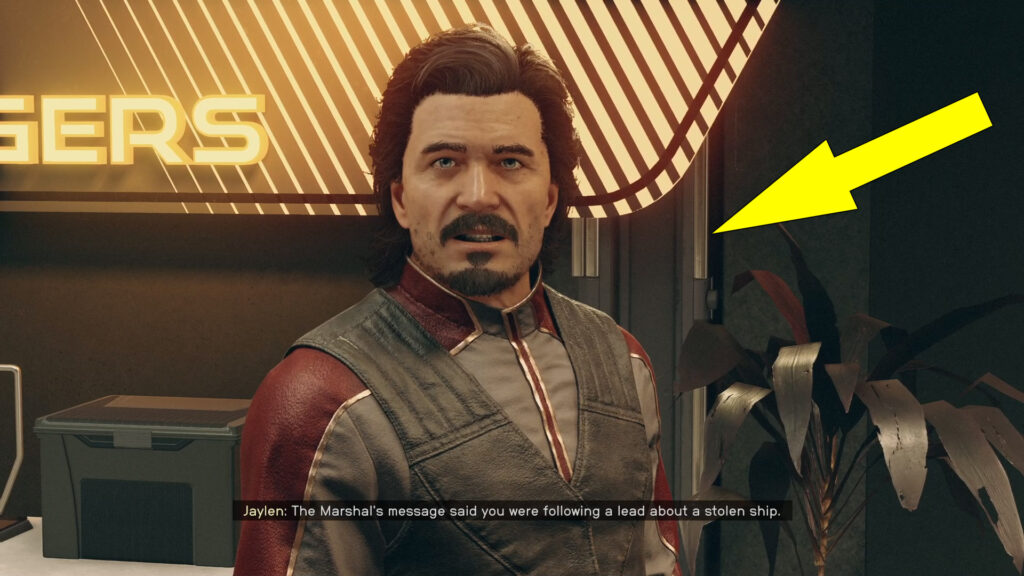 After you land in the pleasure city of Neon, follow the quest marker until you reach the Freestar Rangers Outpost and head inside through the door, then speak with Ranger Jaylen Pryce.