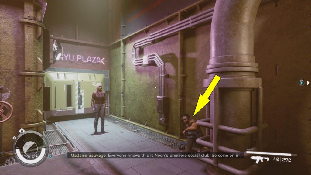 Starfield The Audition starts by talking to Digger Zemin near Madame Sauvage's Place
