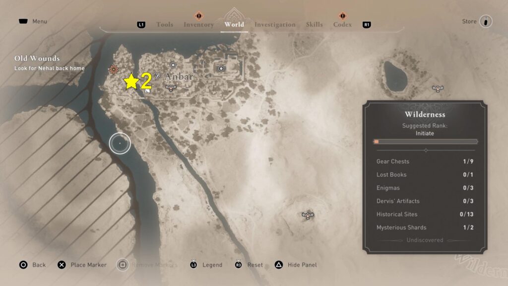 The second AC Mirage Wilderness Mysterious Shard is in Anbar.