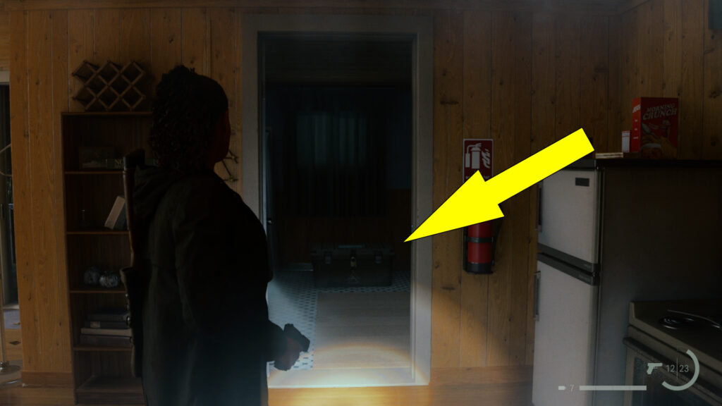 Return to Cabin 1 with the Lake Cabins Stash Key. Use it to open the Cult Stash in the bathroom.