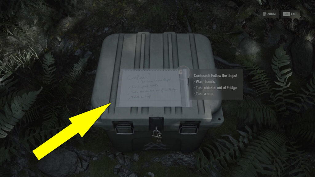 Atop the Cult Stash, you will discover a note providing you with instructions on how to unlock its contents.