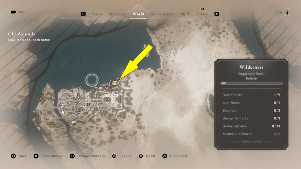 The Assassin's Creed Mirage Anbar Gear Chest is found north of Winter Palace.