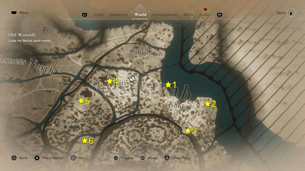 There are six Gear Chests in Harbiyah territory.