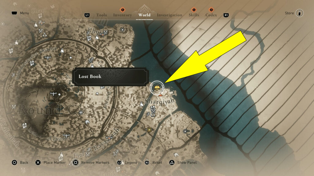 You can find this Lost Book inside a building in the Sharqiyah district