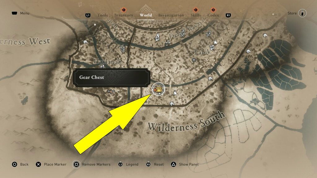 You can find this Gear Chest in the southwest of Tabik.
