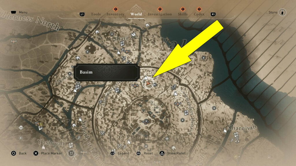 You can find the Enigma's treasure in the Mazalim Courts' fountain.